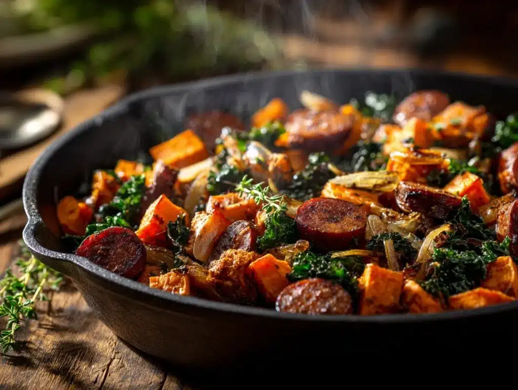Sweet Potato and Sausage Skillet - featured image
