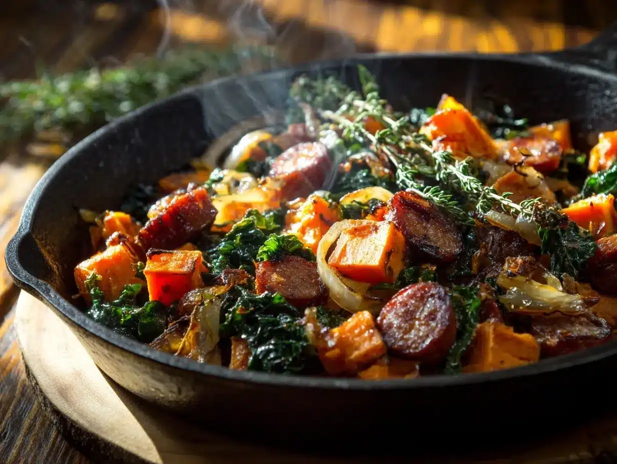 Sweet Potato and Sausage Skillet preparation steps