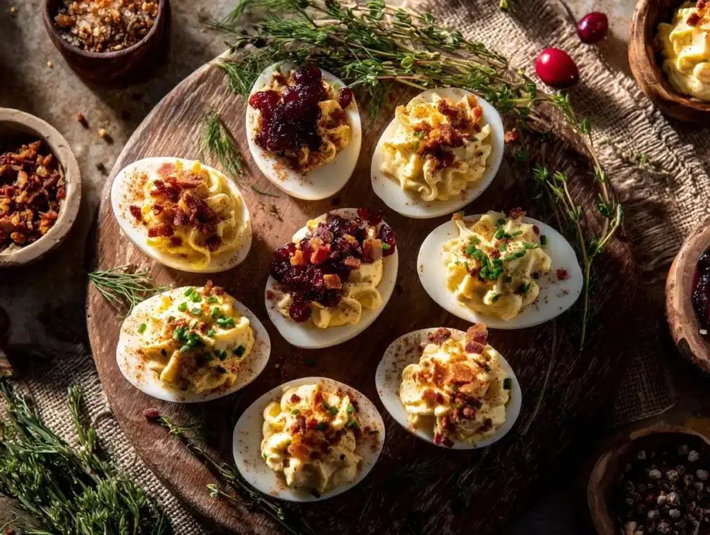 Thanksgiving deviled eggs - featured image