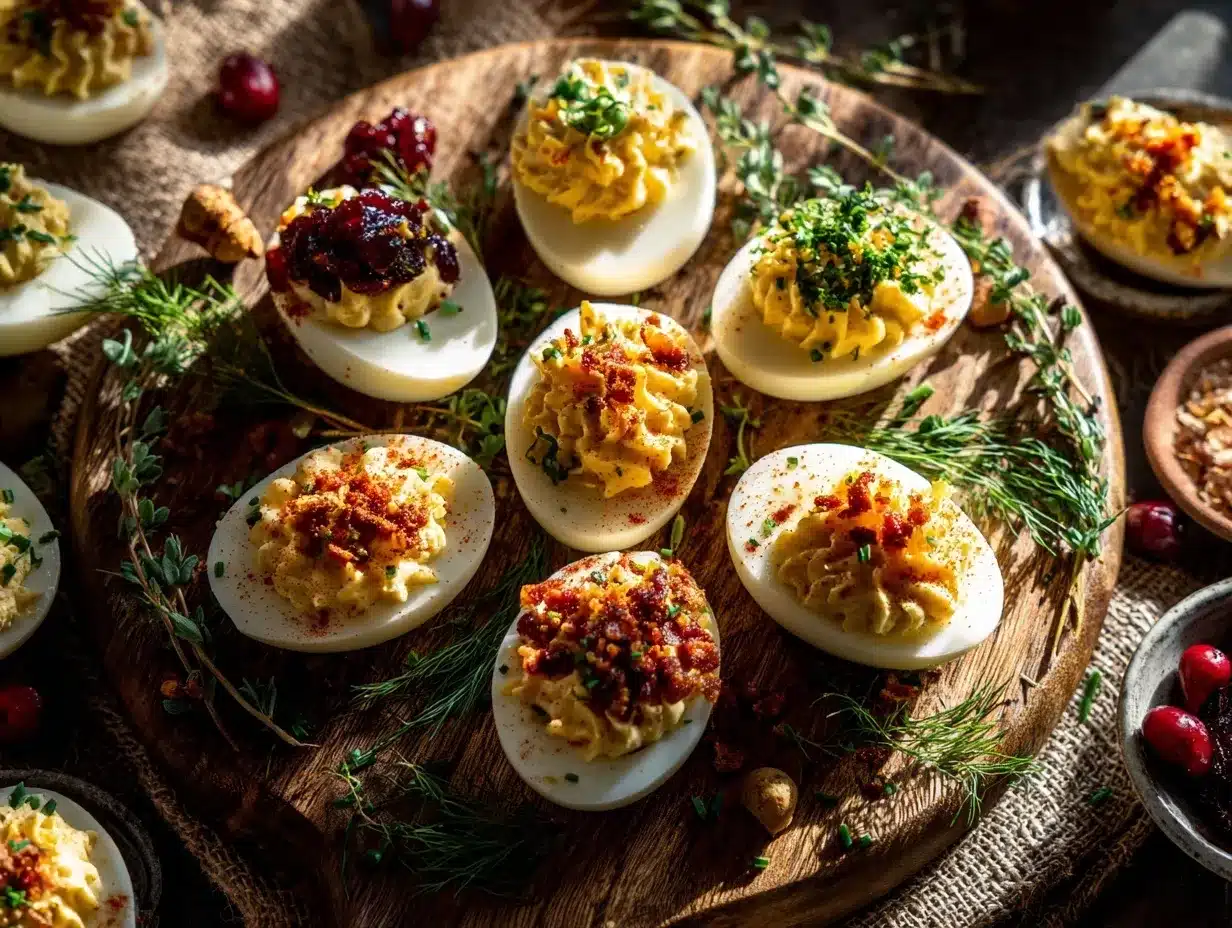 Thanksgiving deviled eggs preparation steps