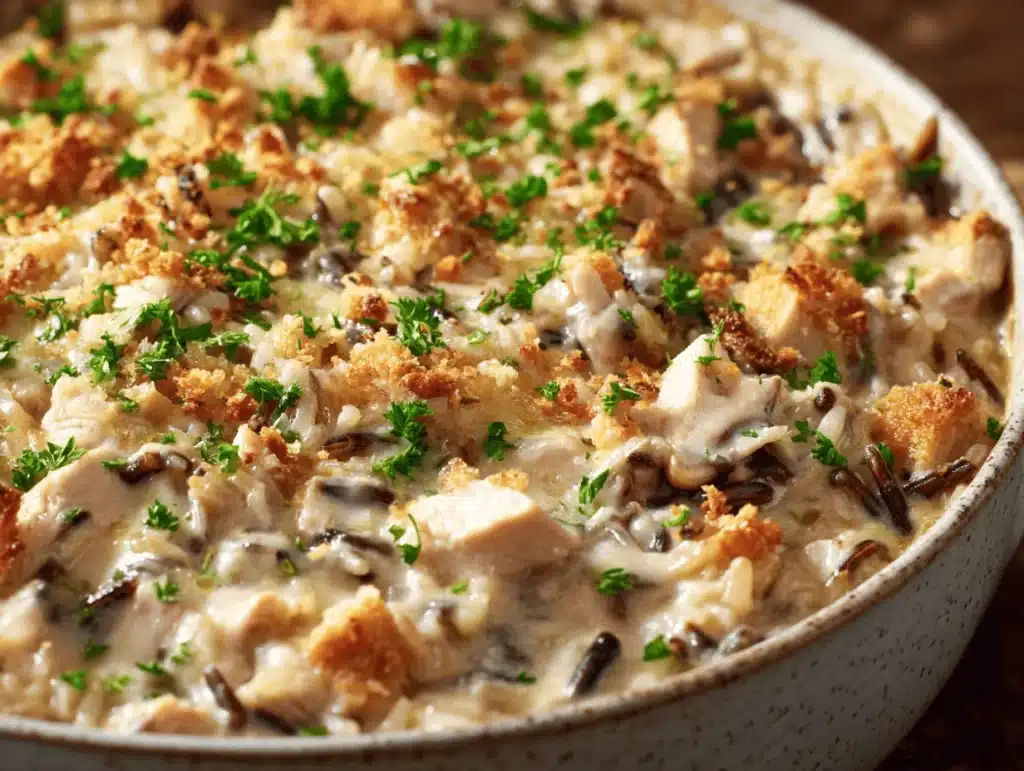 turkey and wild rice casserole - featured image