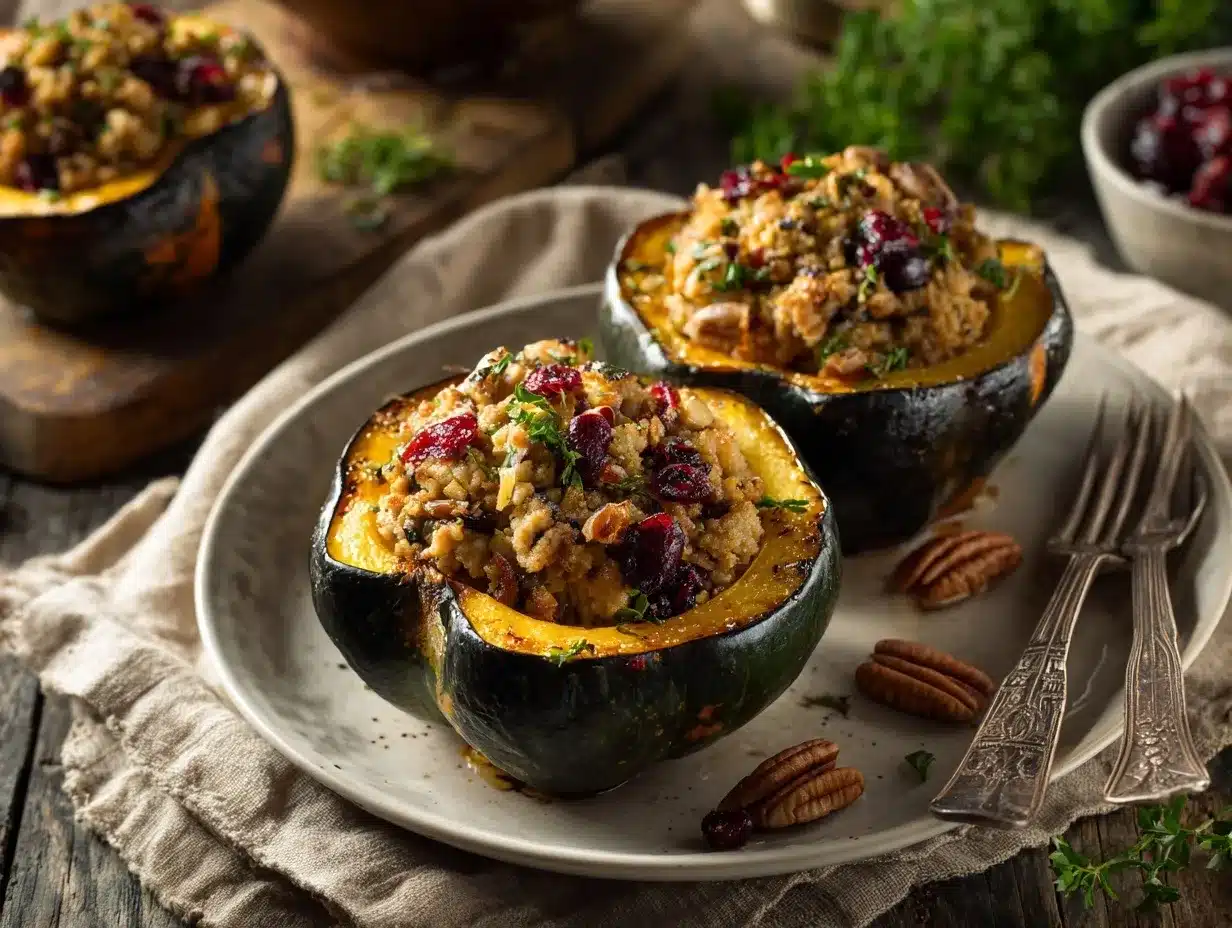 turkey-stuffed acorn squash preparation steps