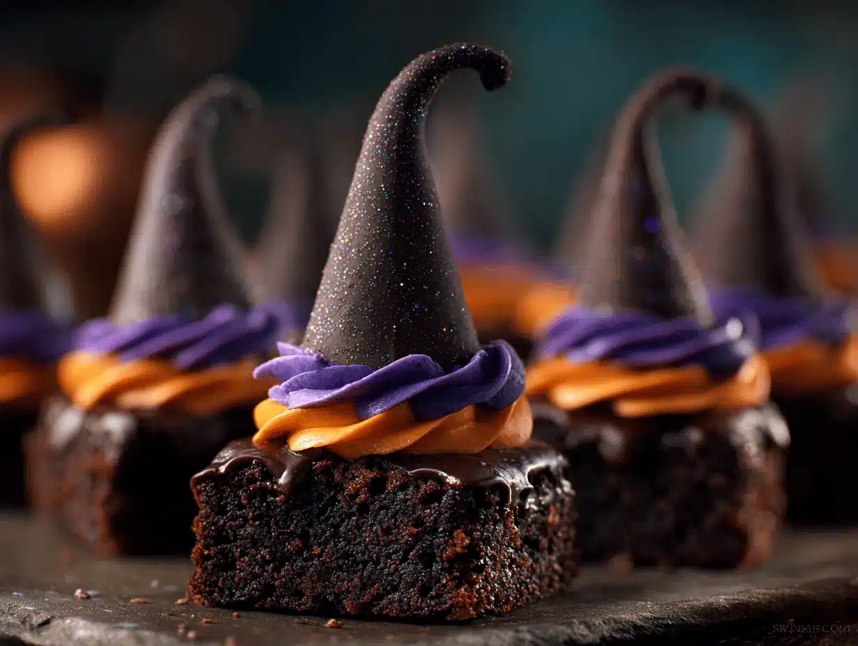 witch hat brownie bites preparation steps