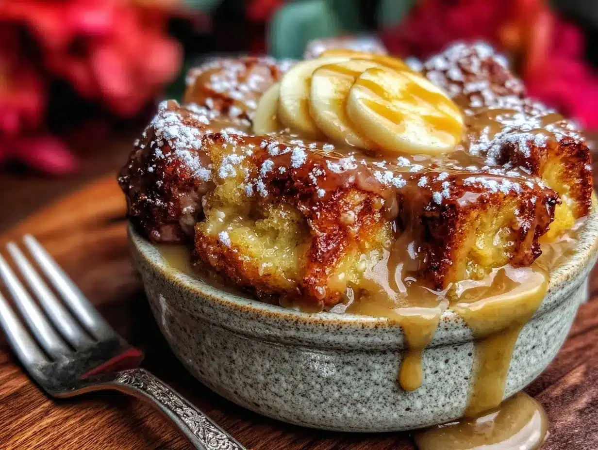Apple Cider Donut Bread Pudding preparation steps