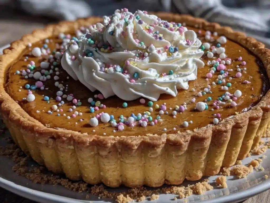 birthday cake pumpkin pie - featured image