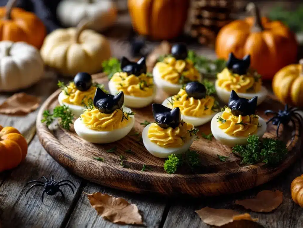 black cat deviled eggs - featured image