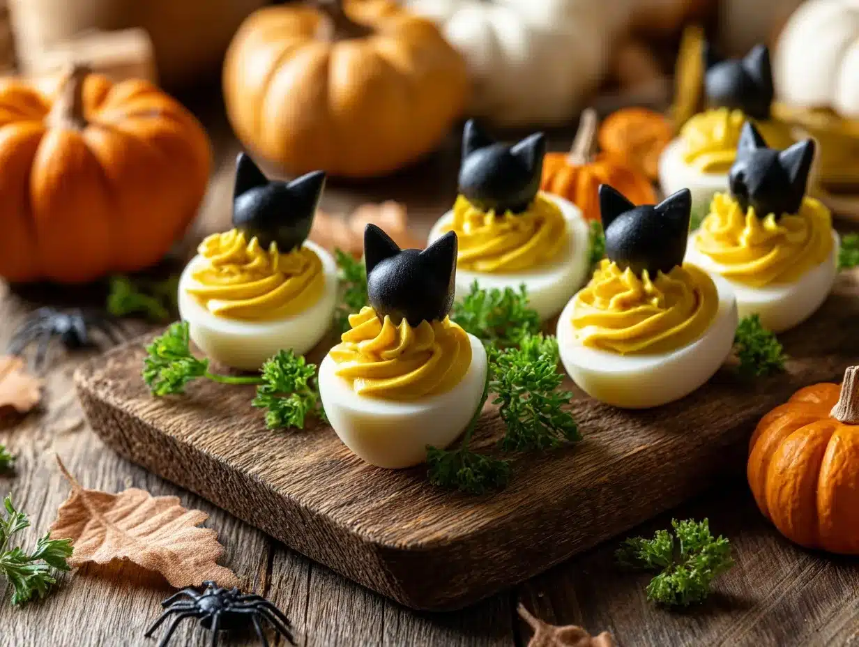 black cat deviled eggs preparation steps
