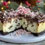 Candy Cane Bark Cheesecake - featured image