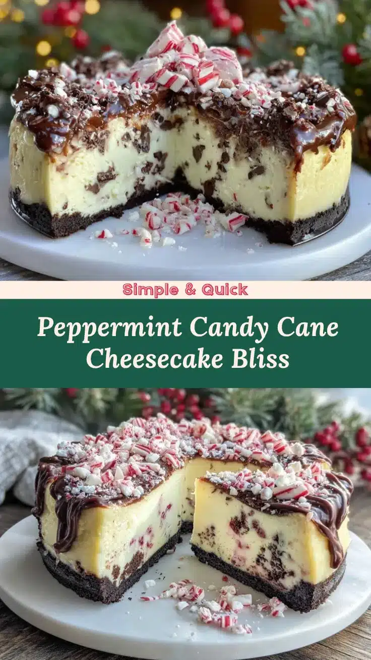 Candy Cane Bark Cheesecake recipe
