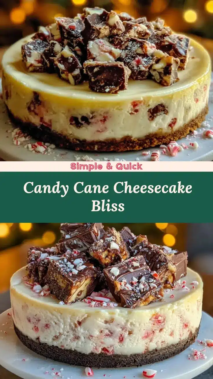 Candy Cane Bark Cheesecake recipe