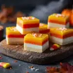candy corn fudge squares - featured image