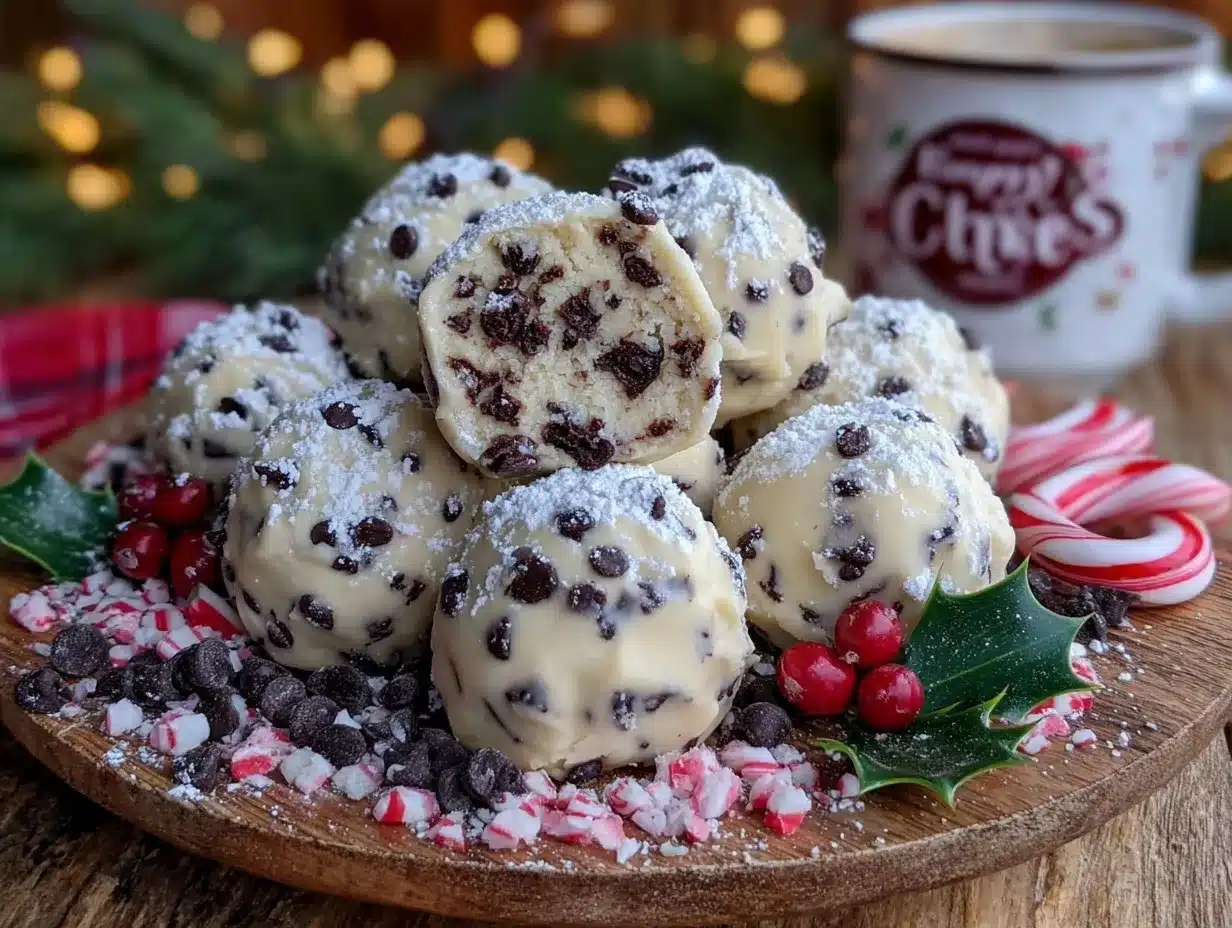 Christmas cookie dough truffles preparation steps