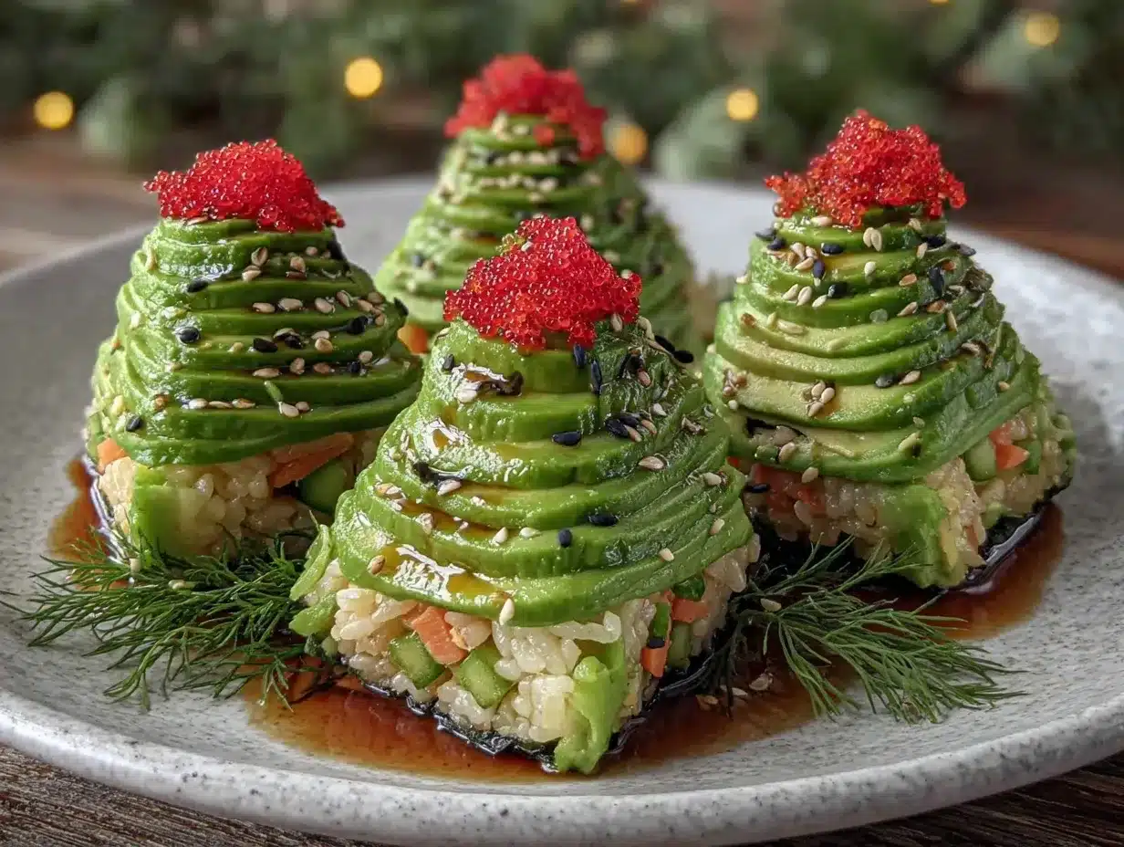 Christmas Tree Sushi preparation steps