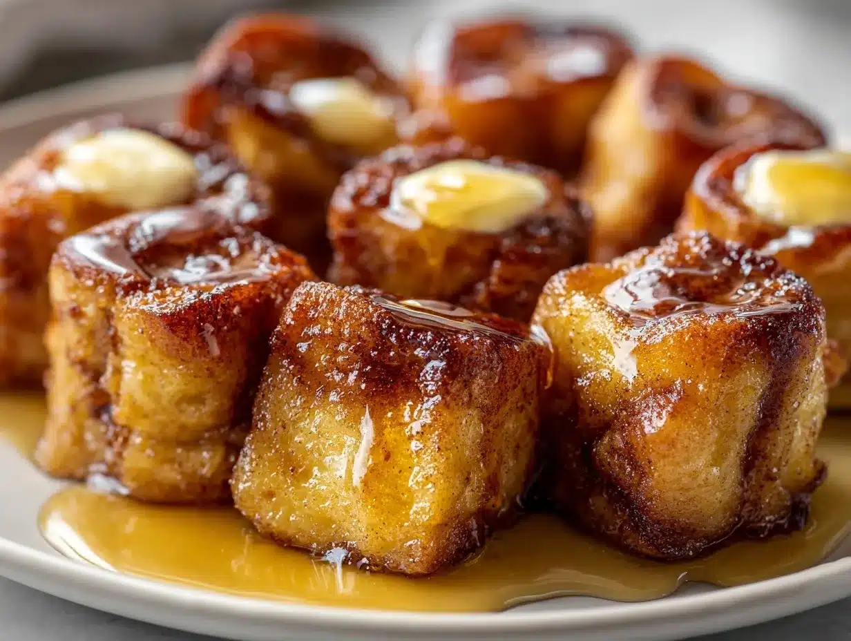 Cinnamon Roll French Toast Bites preparation steps