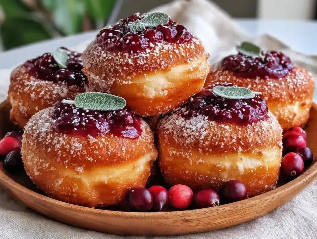 cranberry curd donuts - featured image