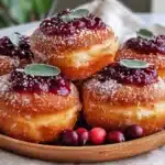 cranberry curd donuts - featured image