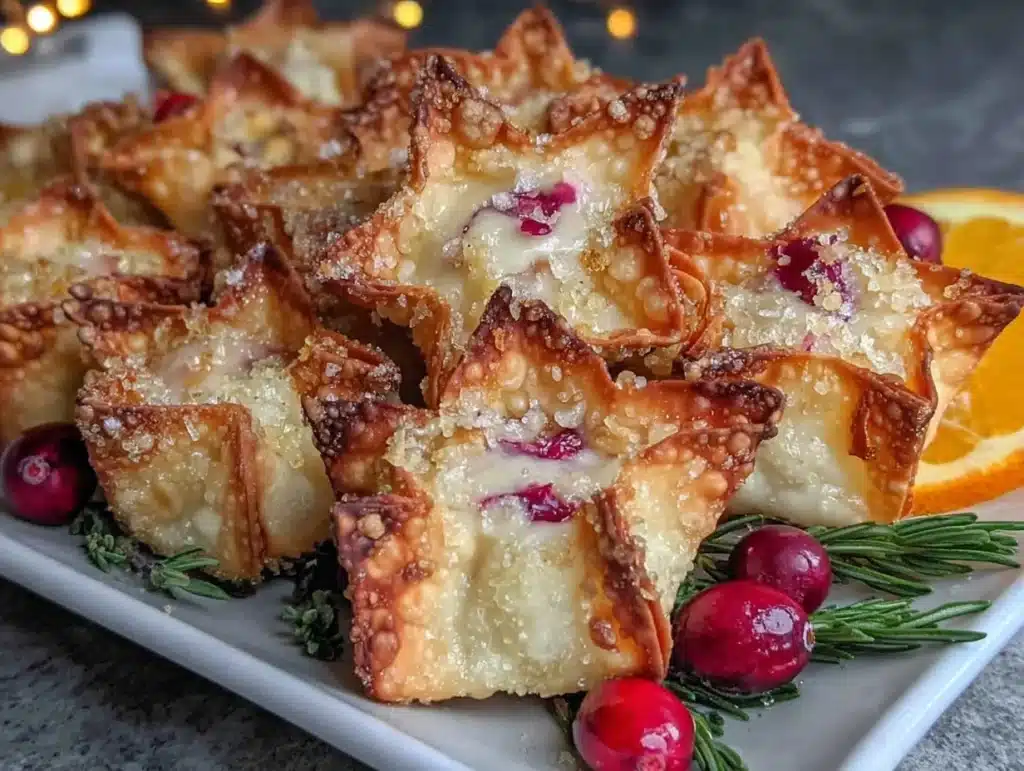 cranberry orange cream cheese rangoons - featured image