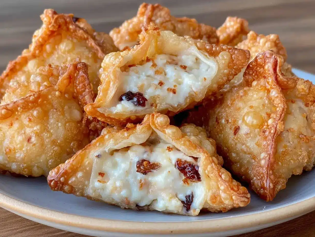 Cranberry Orange Cream Cheese Rangoons preparation steps