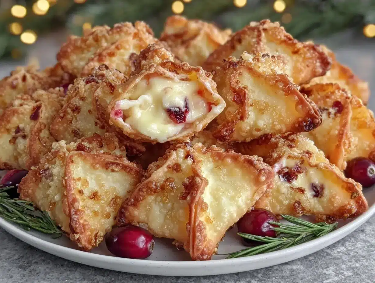 cranberry orange cream cheese rangoons preparation steps
