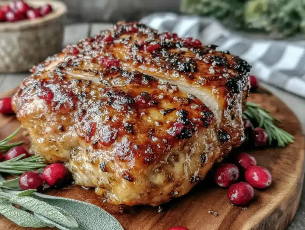 Cranberry-Sriracha Spatchcock Turkey - featured image