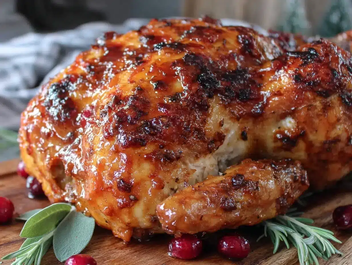 Cranberry-Sriracha Spatchcock Turkey preparation steps