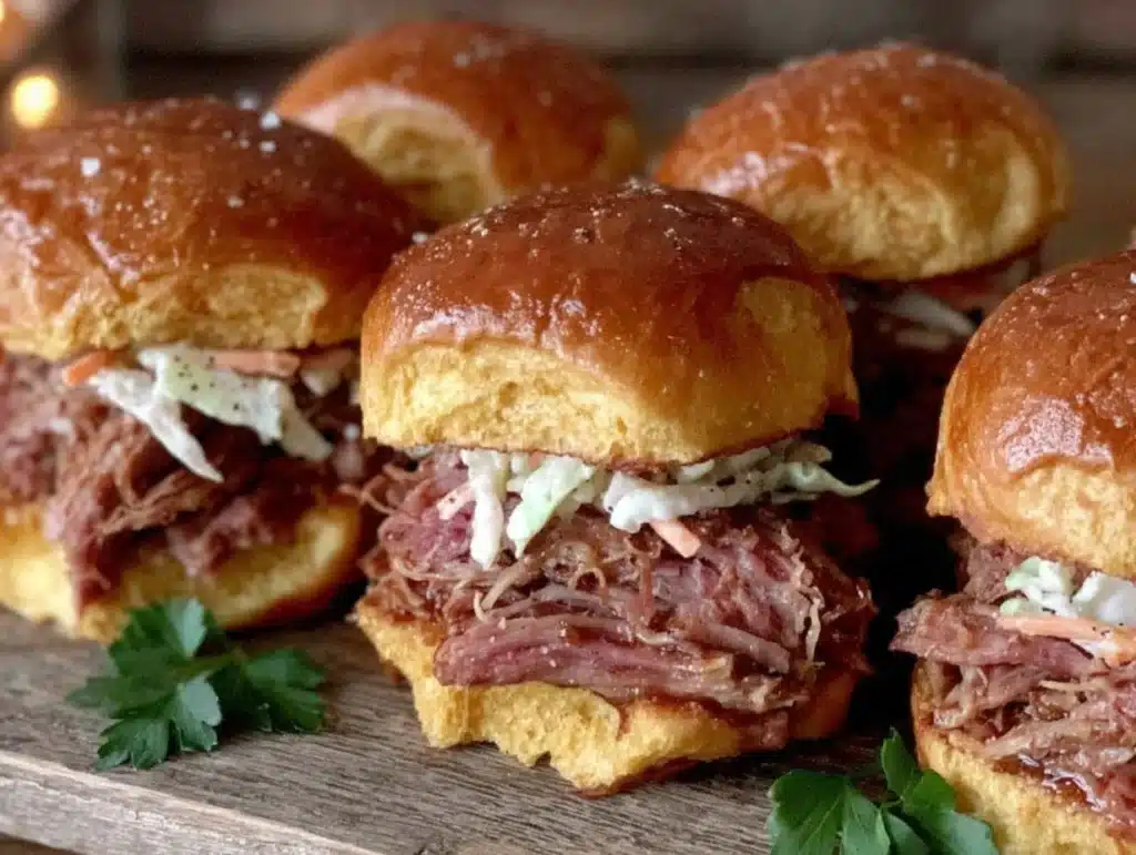 Dr Pepper Pulled Ham Sliders - featured image