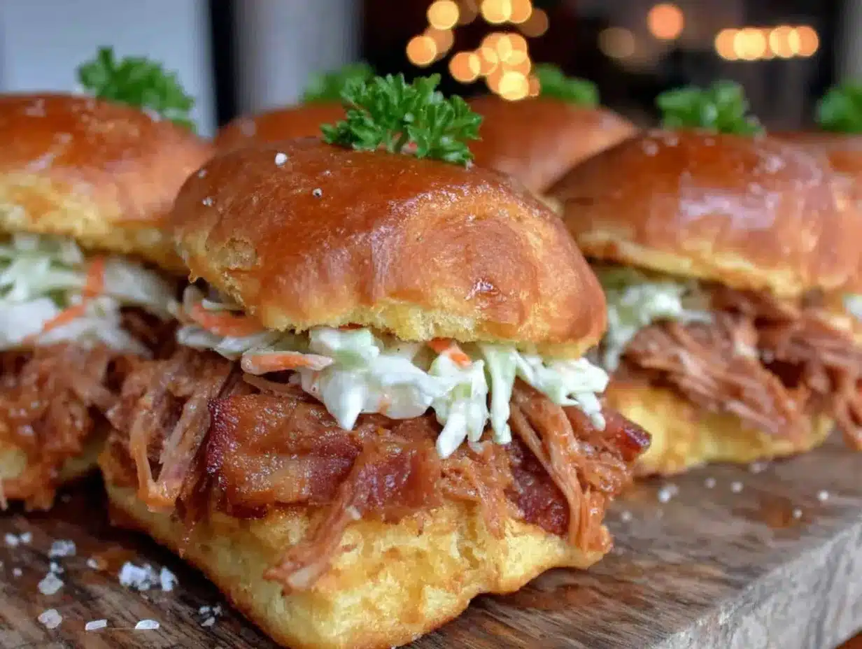 Dr Pepper Pulled Ham Sliders preparation steps