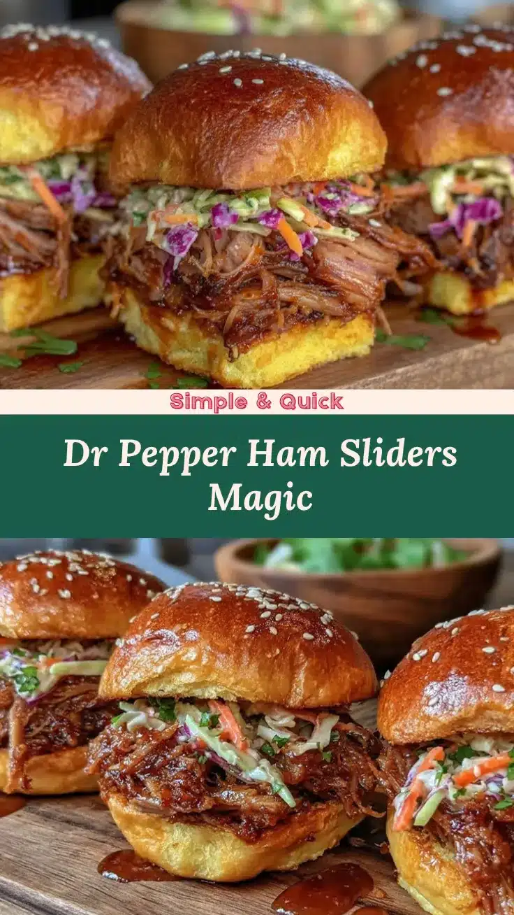 Dr Pepper Pulled Ham Sliders recipe