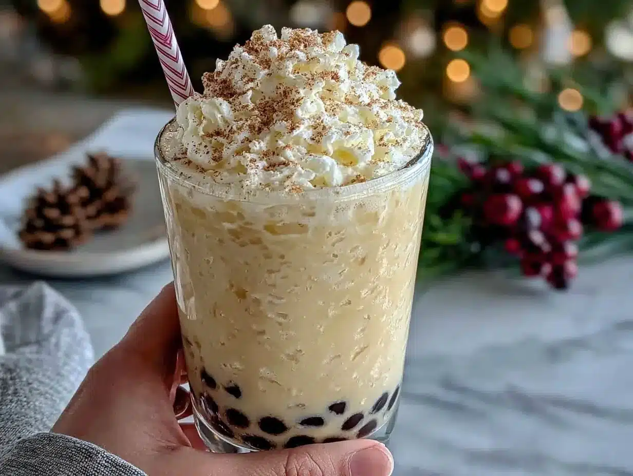 eggnog boba tea preparation steps