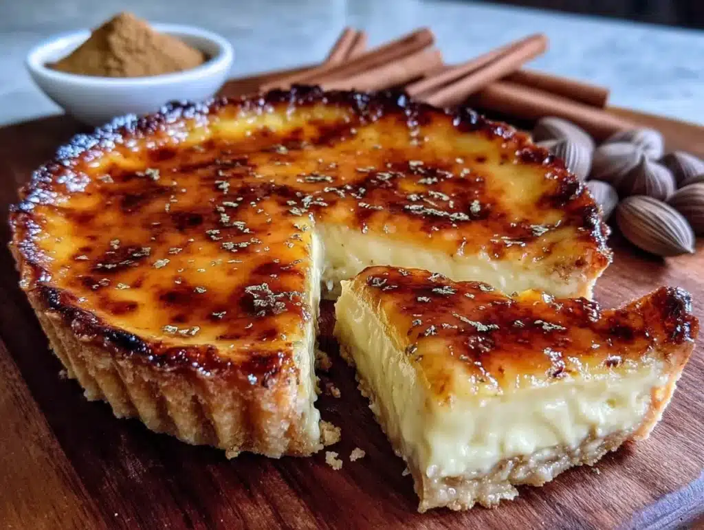 Eggnog Crème Brûlée Pie - featured image
