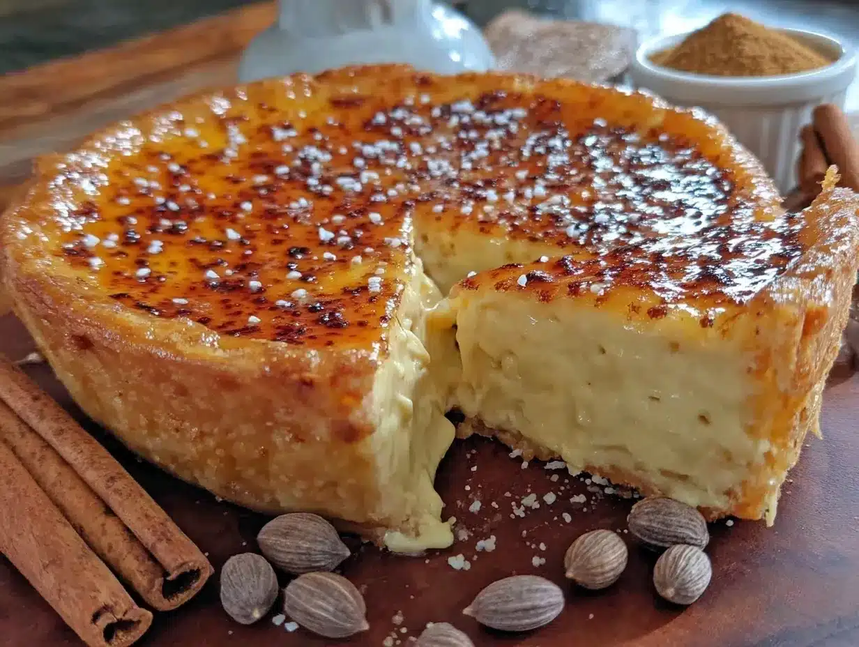 Eggnog Crème Brûlée Pie preparation steps