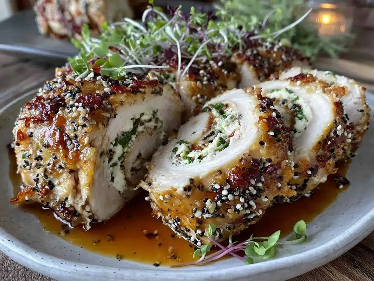 everything bagel turkey roulade preparation steps