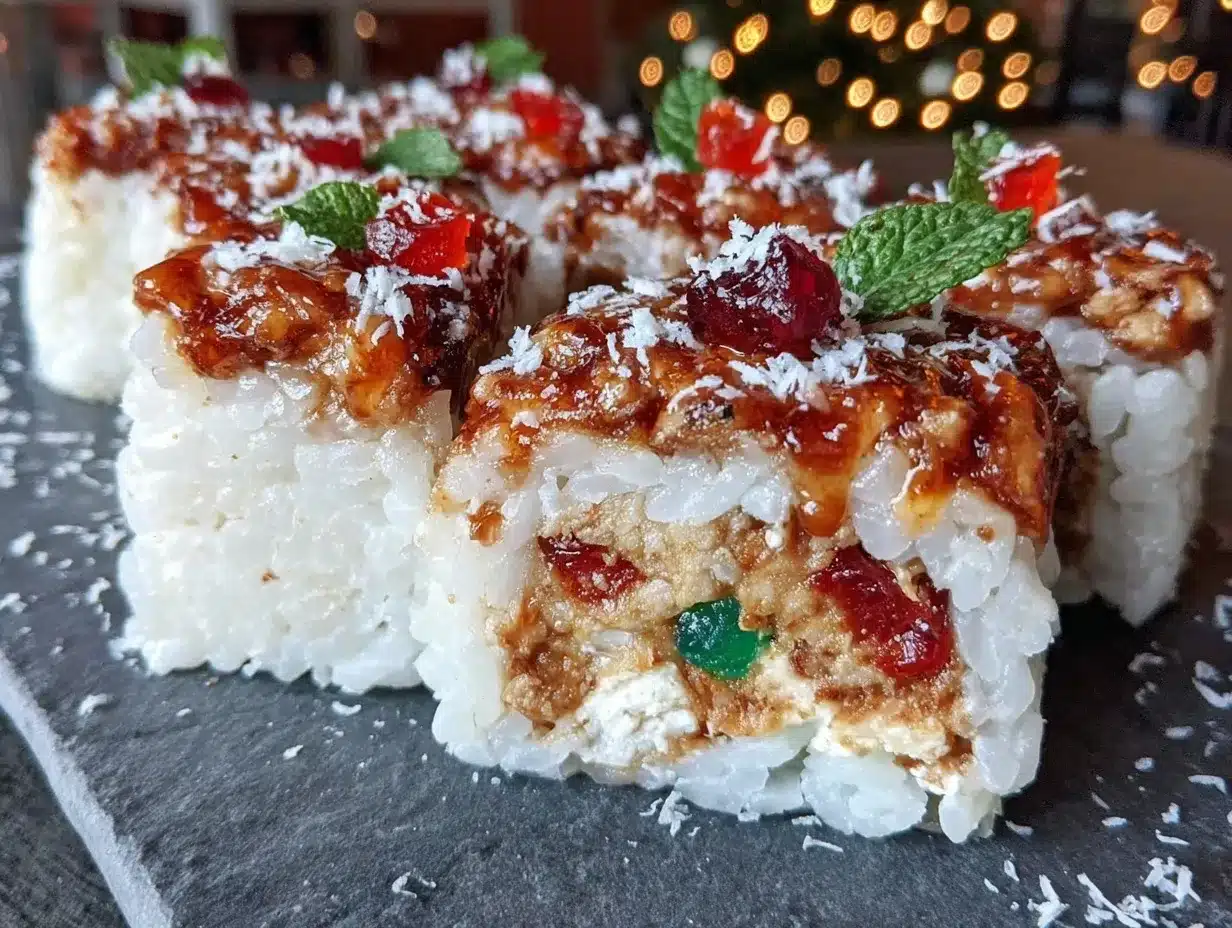 fruitcake sushi rolls preparation steps