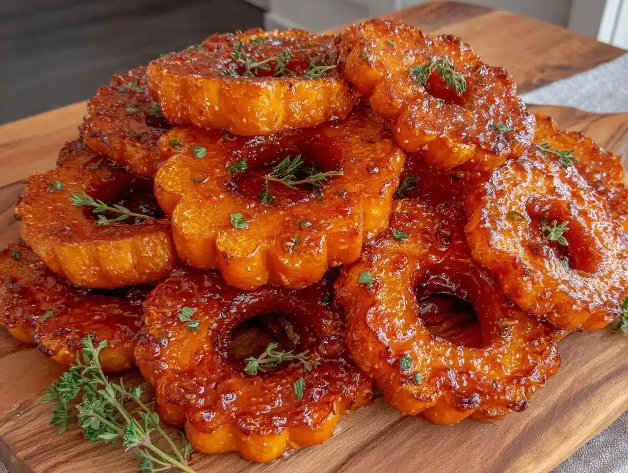 glazed donut acorn squash rings preparation steps