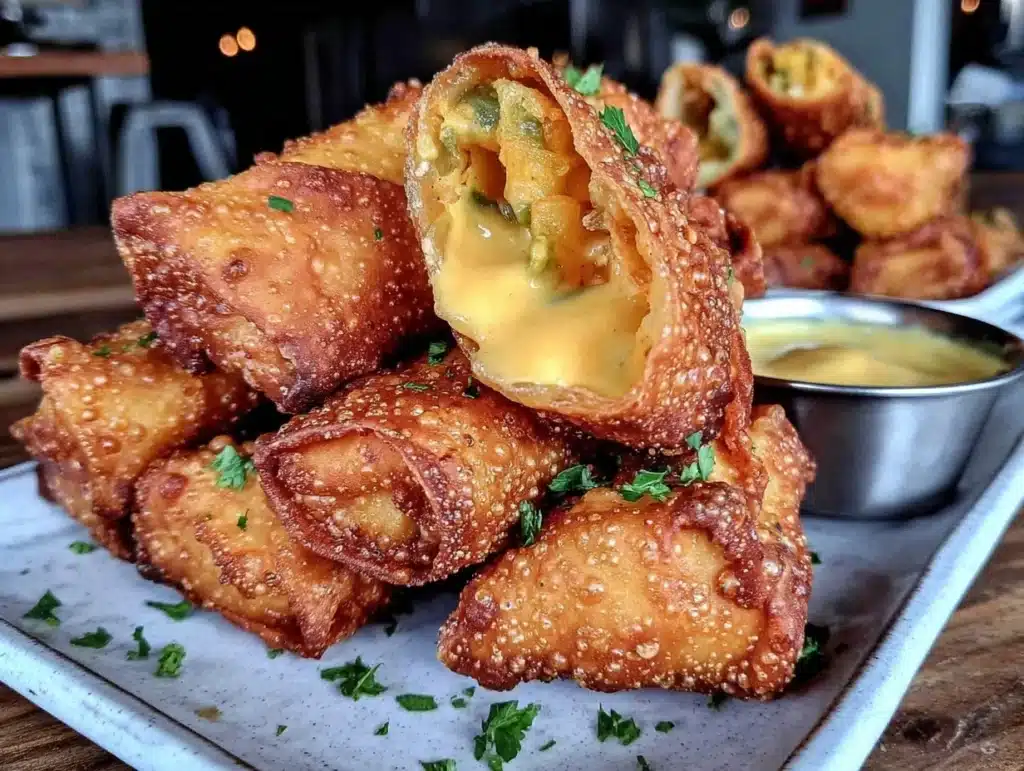 green bean casserole spring rolls - featured image