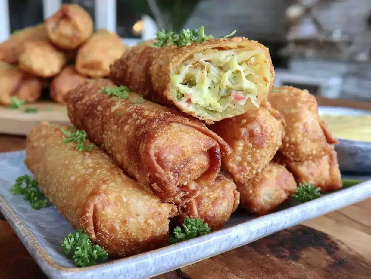 green bean casserole spring rolls preparation steps