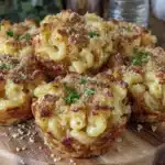 mac and cheese stuffing muffins - featured image