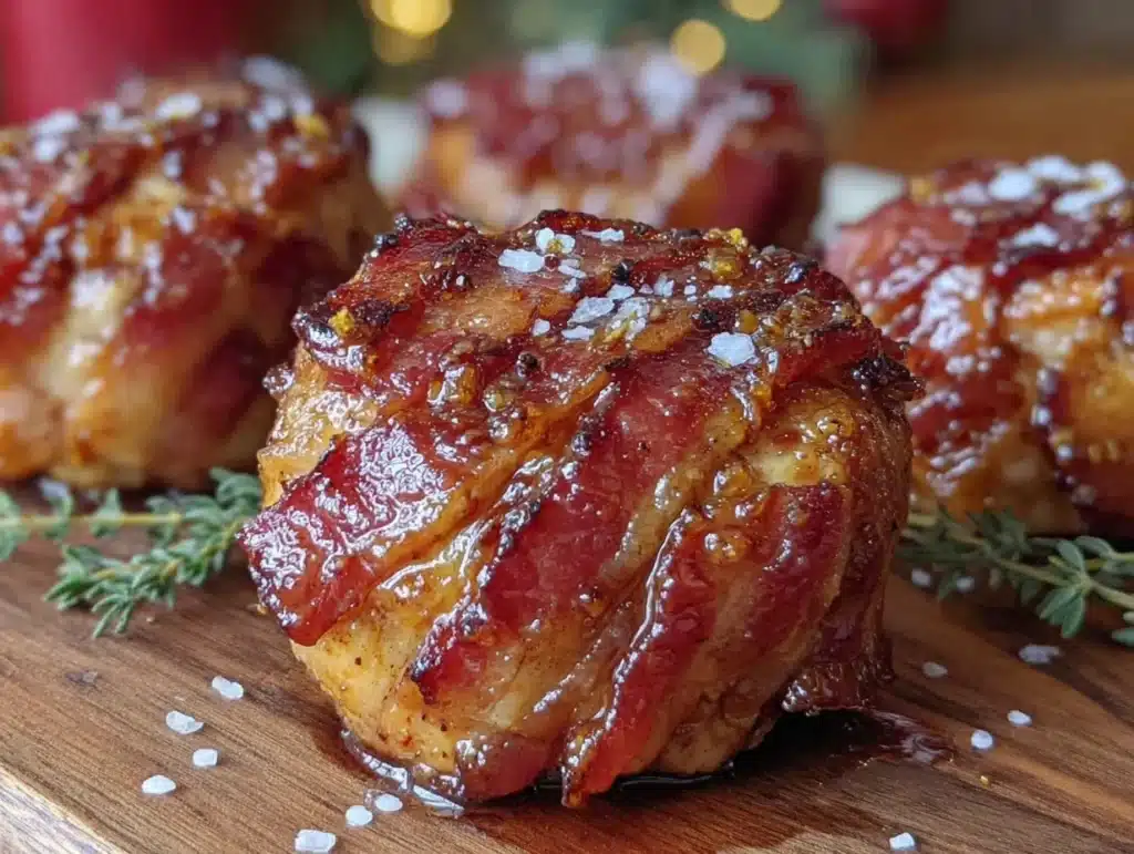 maple-bacon wrapped turkey bombs - featured image