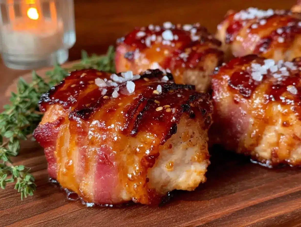 maple-bacon wrapped turkey bombs preparation steps