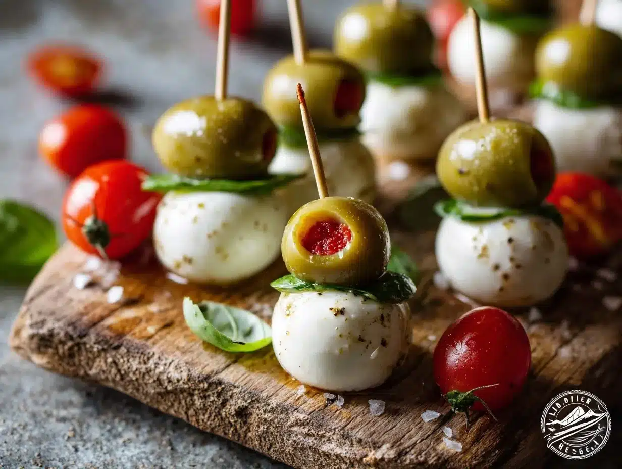 Monster Eye Caprese Skewers preparation steps