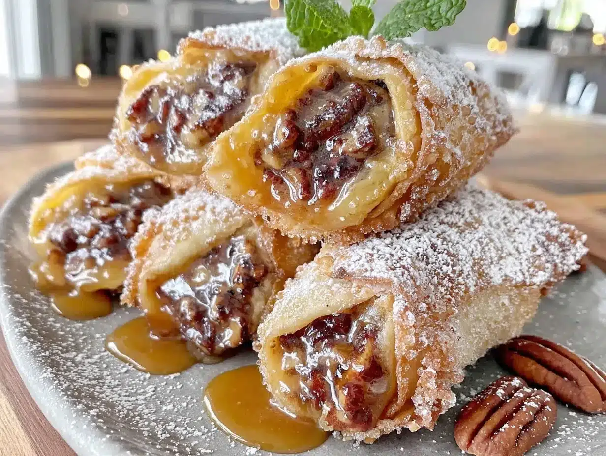 pecan pie egg rolls preparation steps