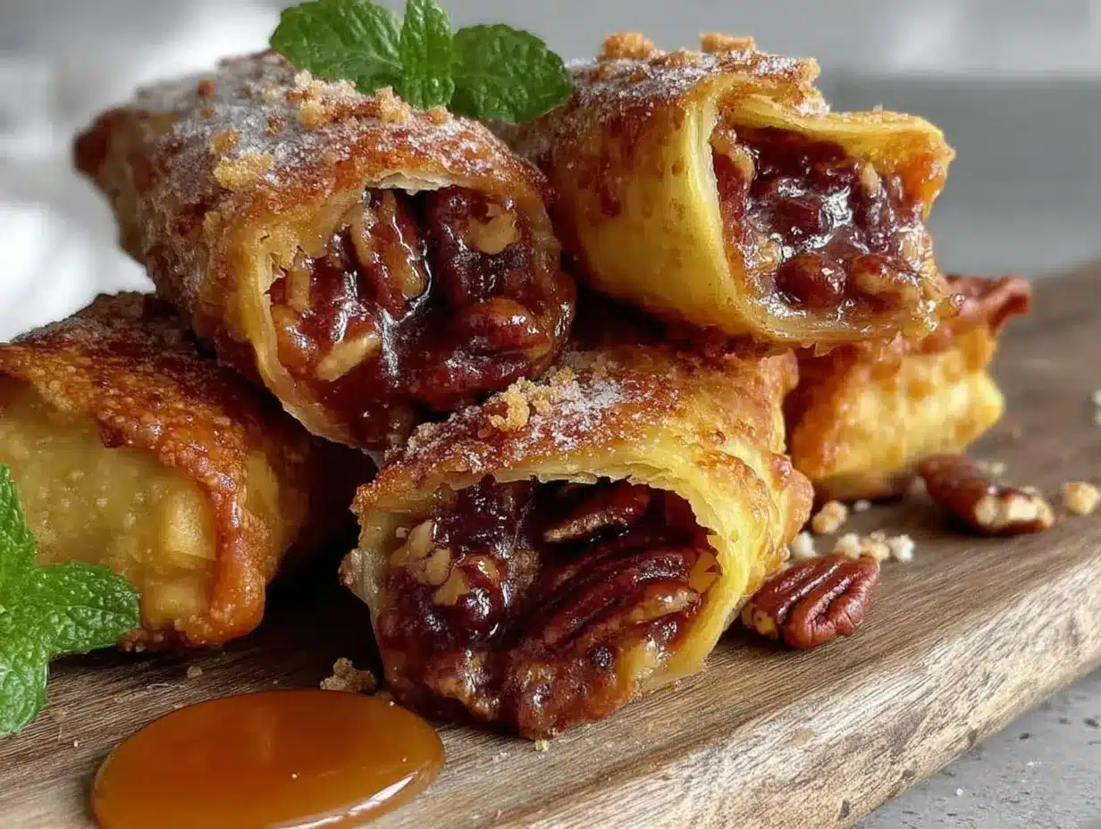 pecan pie egg rolls preparation steps