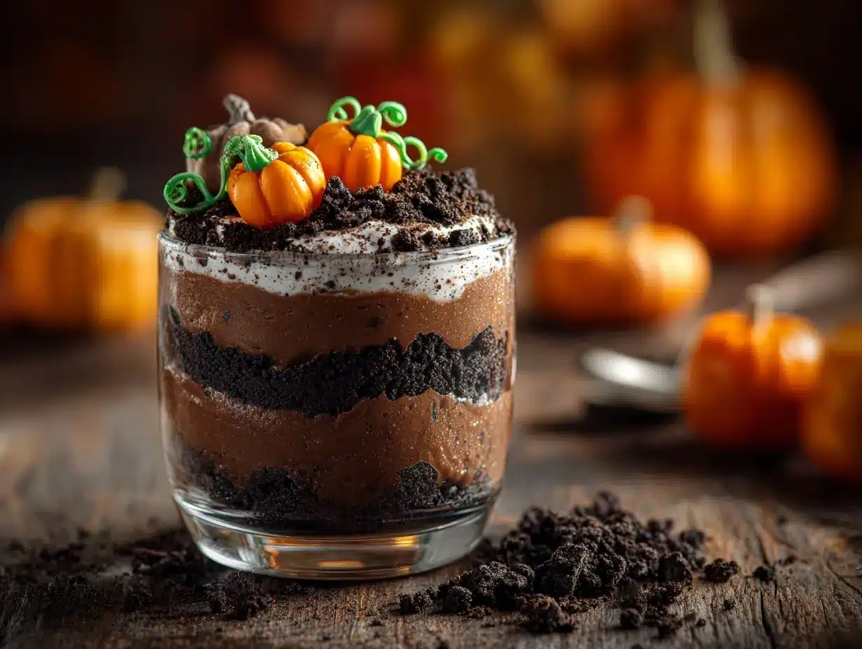 Pumpkin Patch Dirt Cups preparation steps