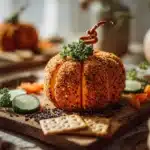 pumpkin-shaped cheese ball - featured image