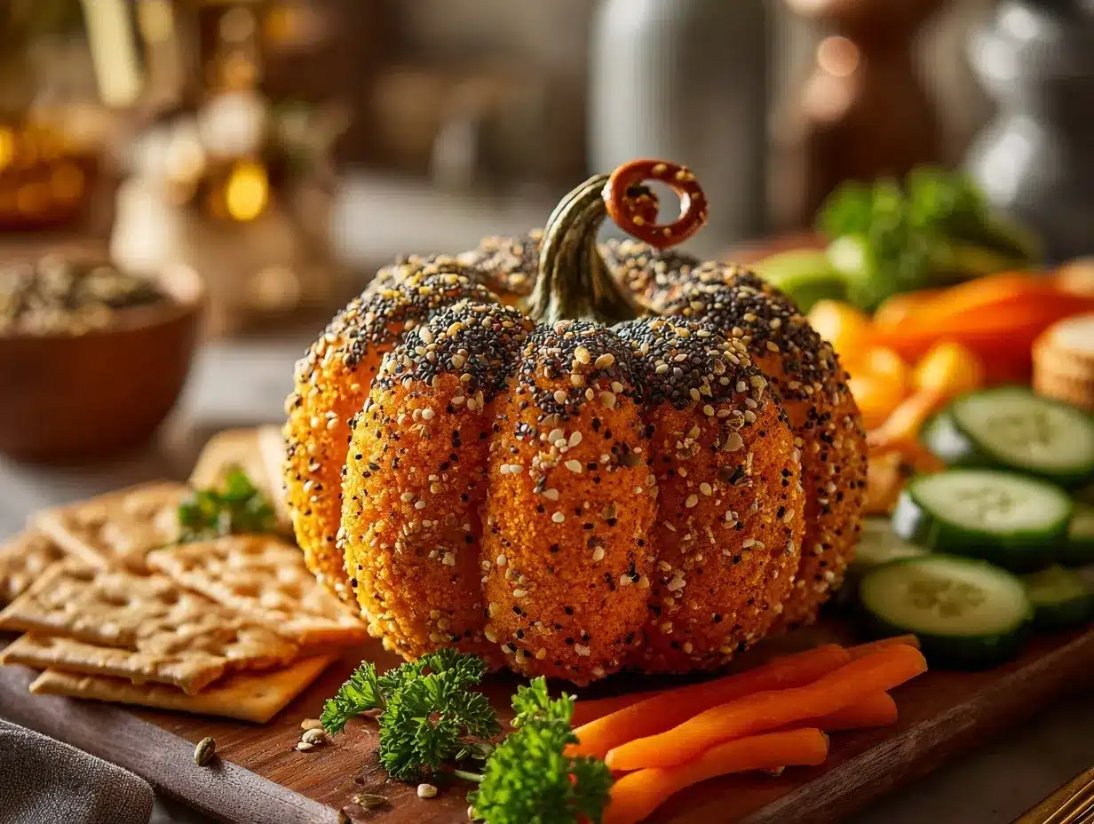pumpkin-shaped cheese ball preparation steps