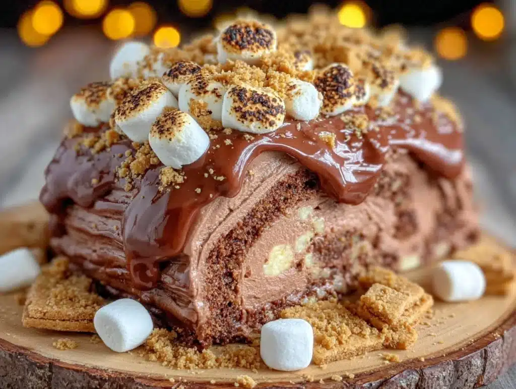 smores yule log - featured image