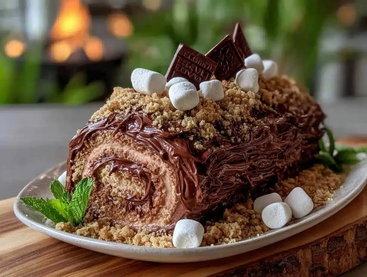 Smores Yule Log preparation steps