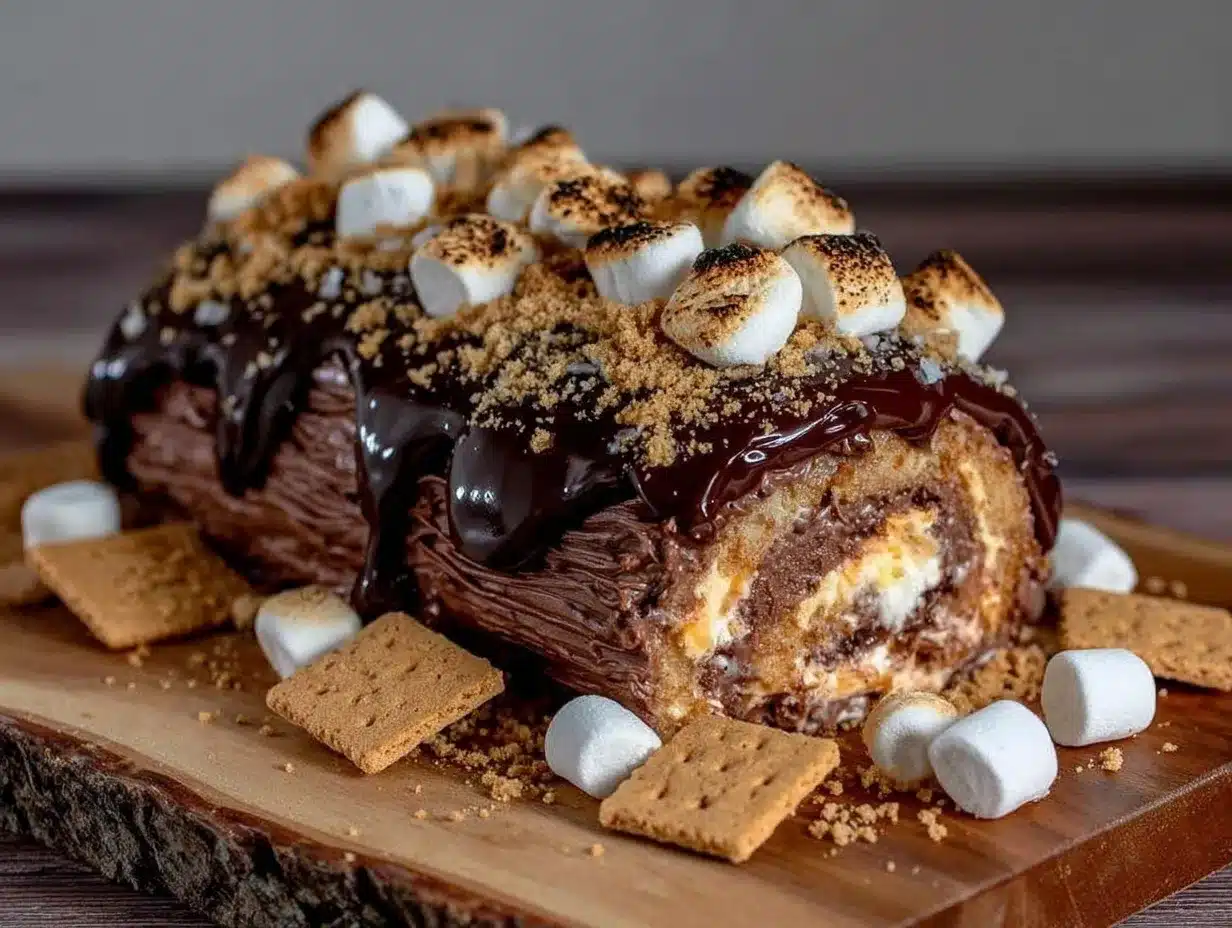 smores yule log preparation steps