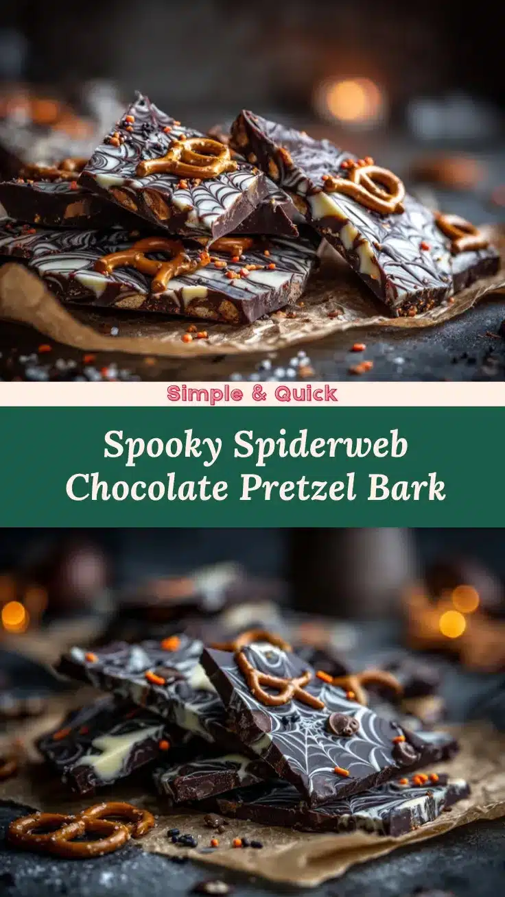 Spiderweb Chocolate Pretzel Bark recipe