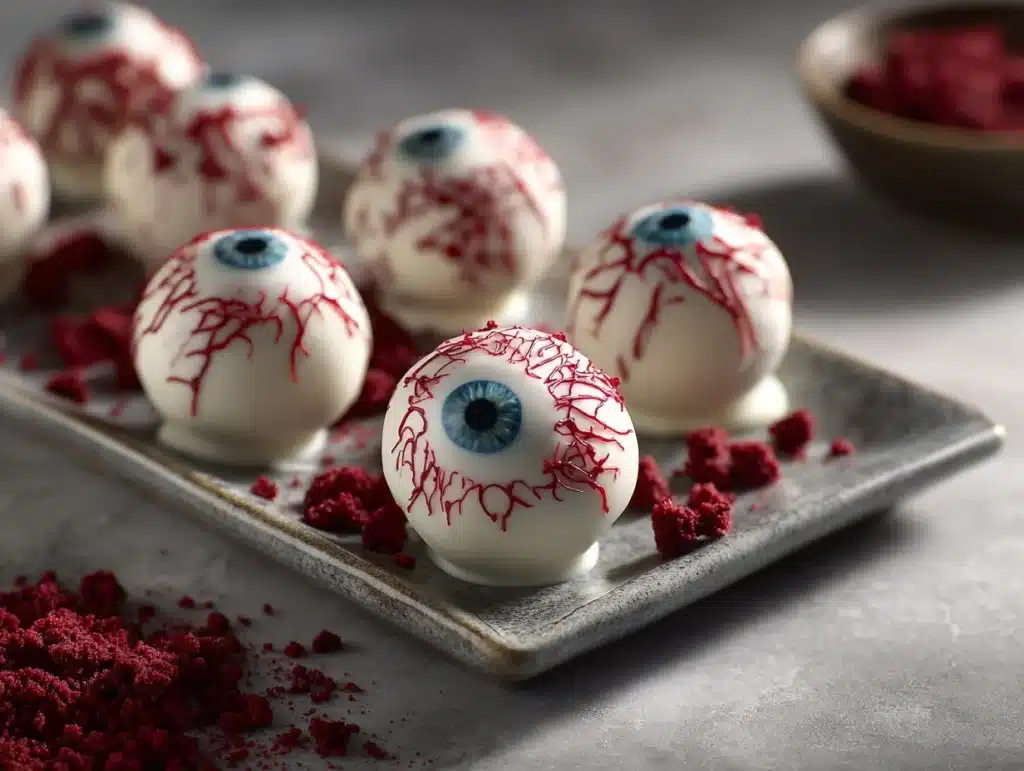 spooky eyeball cake pops - featured image